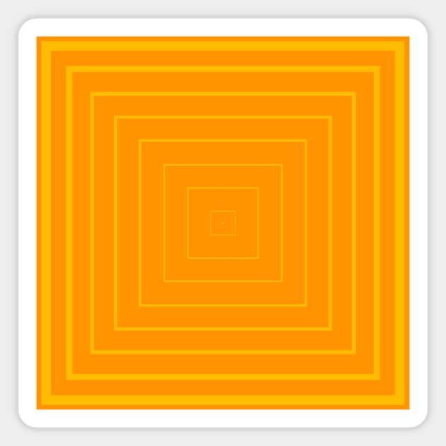 Bullseye Pattern no.6 Alternating Orange and Yellow Lines Magnet by Neil Feigeles